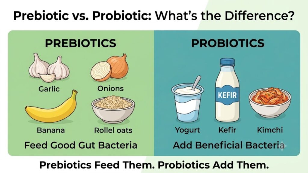prebiotic vs probiotic foods for improving gut health naturally