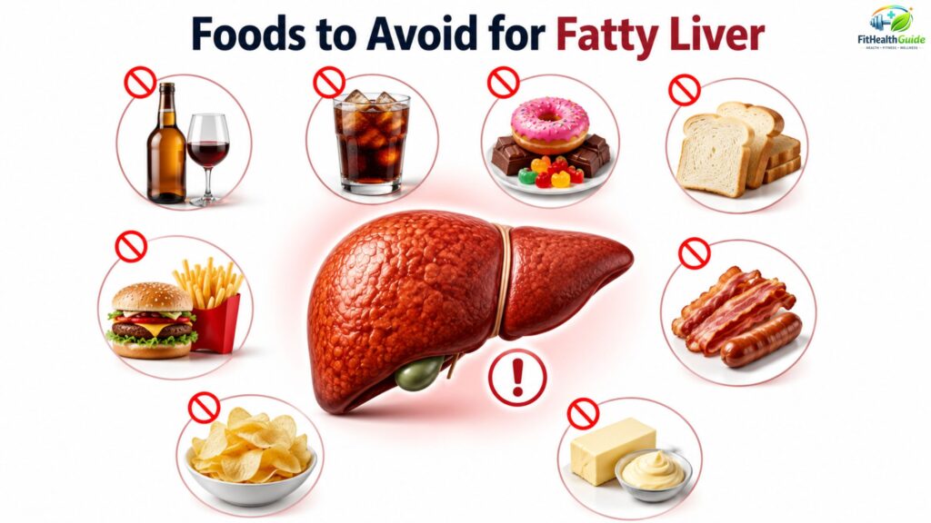 Fatty Liver: 7 Warning Symptoms, Best Diet & Treatment Options foods to avoid for fatty liver | fit health guide